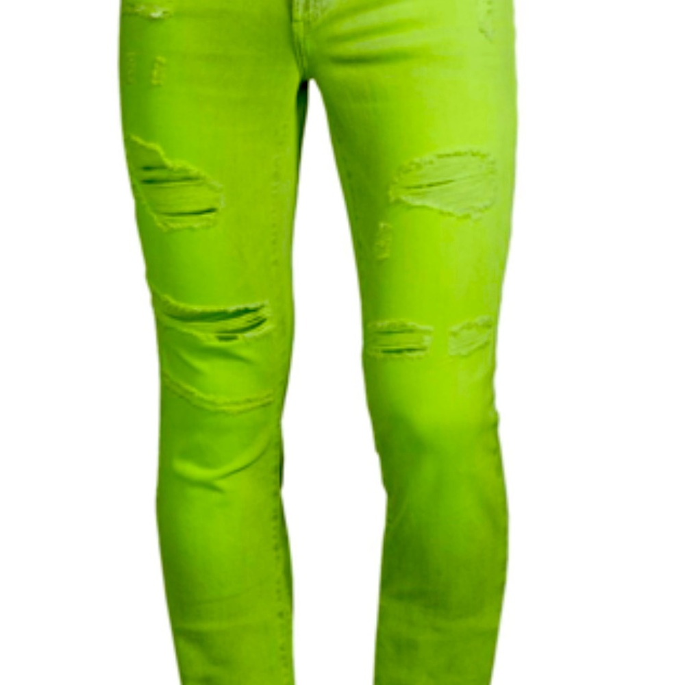 BRAND NEW with tags! Monfrere Greyson Neon Distressed Jeans In Neon Green.